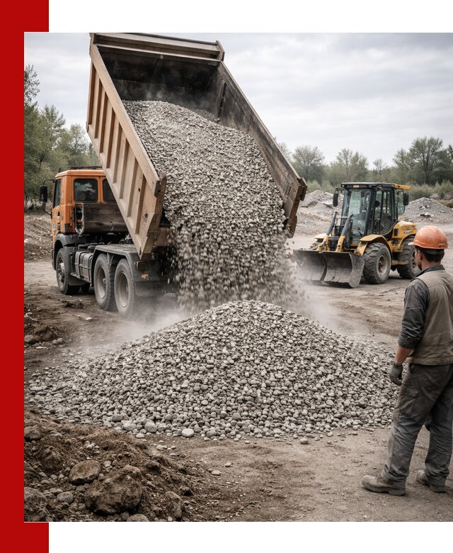 Доставка щебня в Вязьме крупными и мелкими фракциями