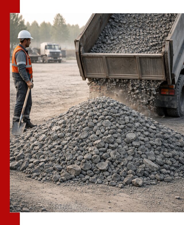 Гранитный щебень фракции 100–201 для строительства в Вязьме