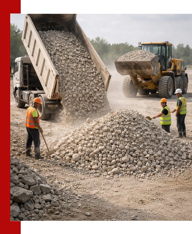 Доставка известнякового щебня фр. 40-70 в Вязьме