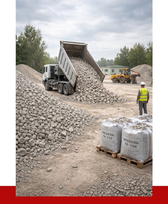 Известняковый щебень фракция 70-150 в Вязьме от 1285 р. | ПРОНЕРУДВзь