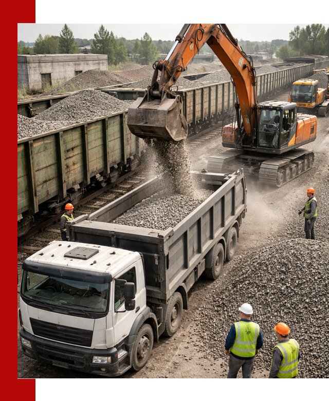 Железнодорожный щебень фракция 25–60 для поставок в Вязьме