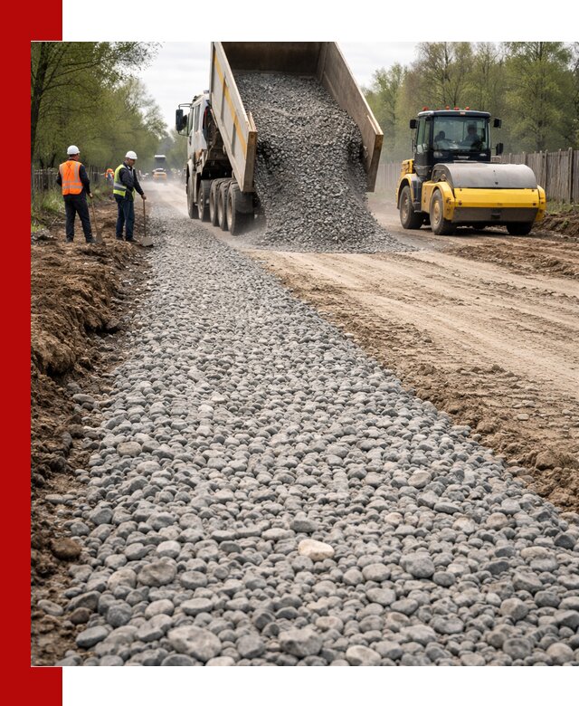 Доставка щебня для отсыпки дорог в Вязьме высокого качества