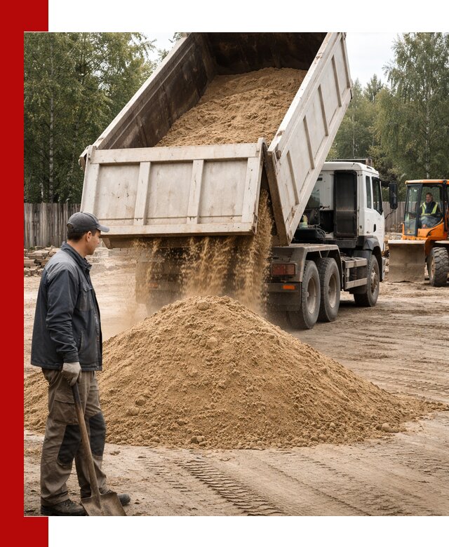 Доставка и продажа песка с разгрузкой в Вязьме