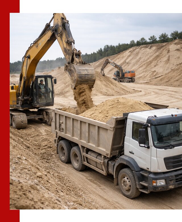 Доставка карьерного песка с самосвалами и разгрузкой в Вязьме