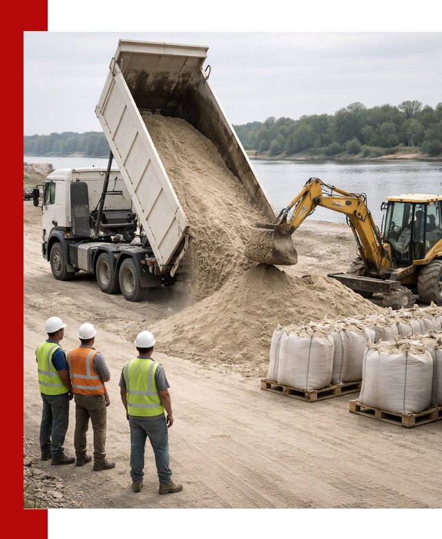 Доставка речного песка в Вязьме самосвалами и погрузкой