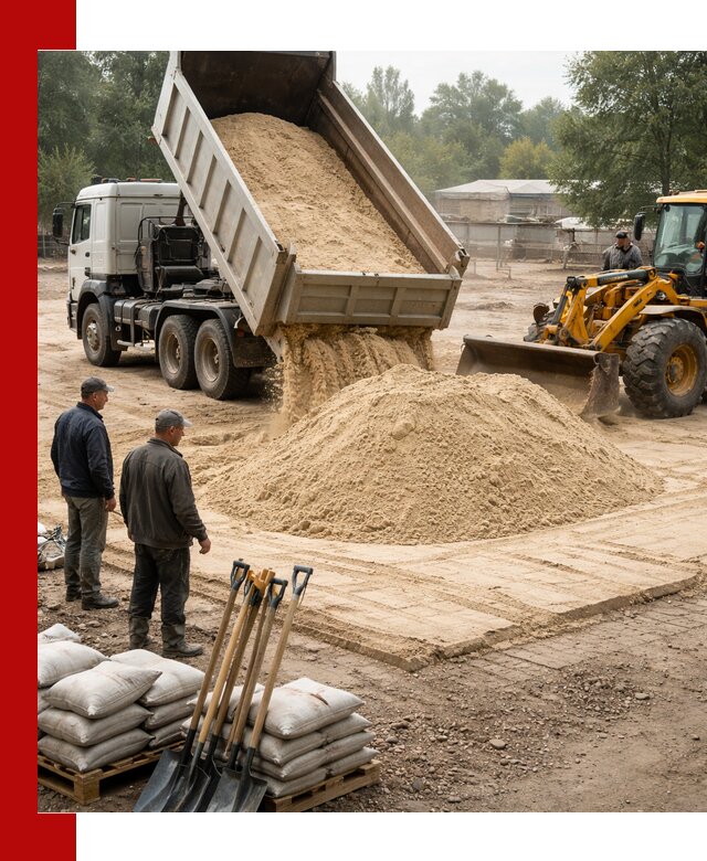 Доставка мытого песка в Вязьме с самосвалами по выгодной цене
