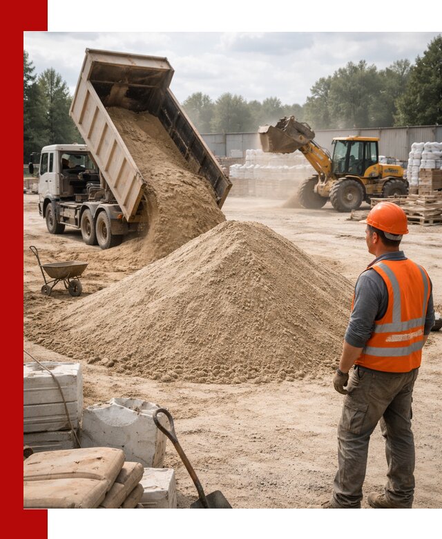 Доставка строительного песка с самосвалом в Вязьме