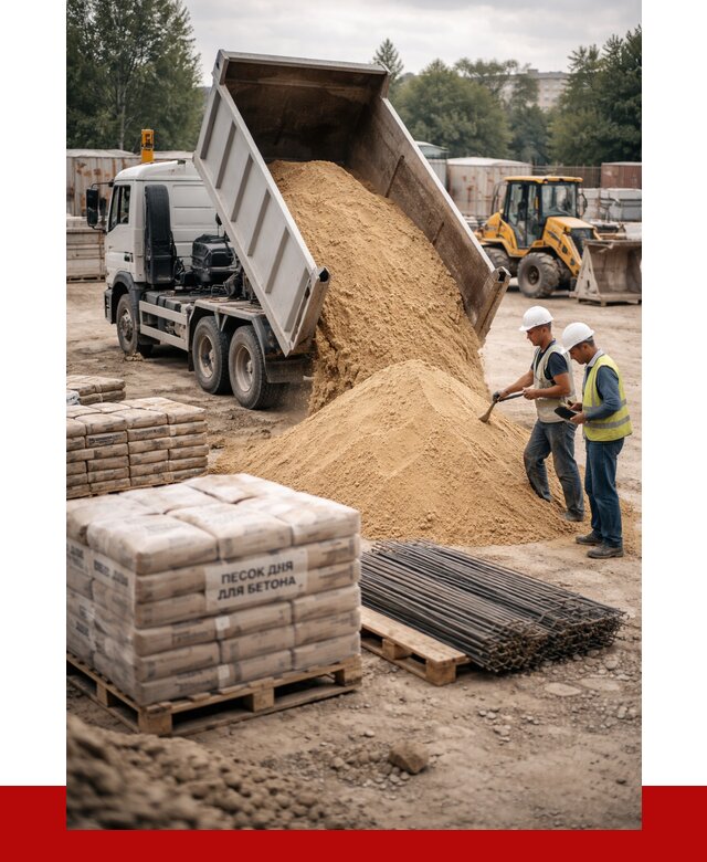 Песок для бетона в Вязьме от 2571 р. с доставкой, ПРОНЕРУДВзь