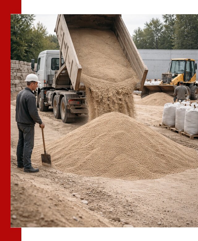 Кварцевый песок фракция 0–3 мм с доставкой в Вязьме
