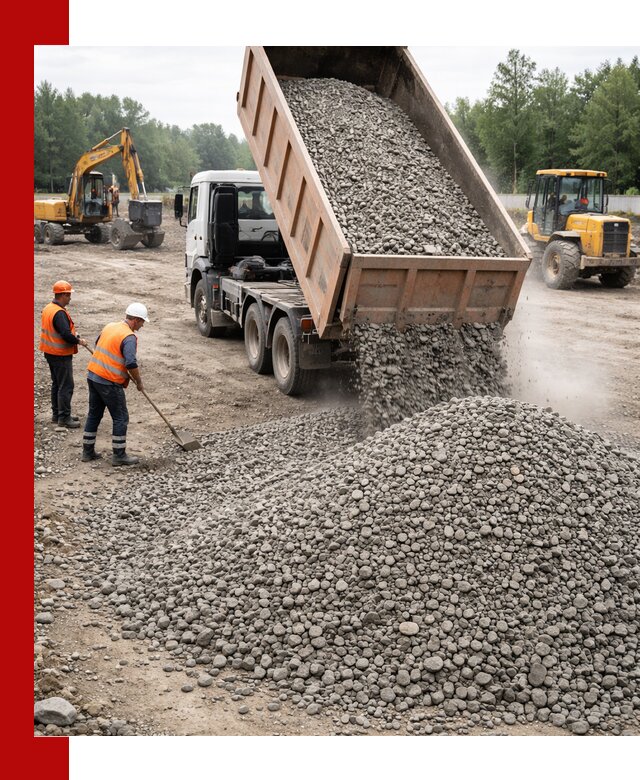 Доставка гравия фракции 40-70 в Вязьме оптом и в розницу