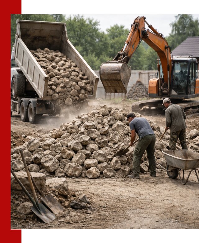 Доставка и разгрузка бутового камня в Вязьме