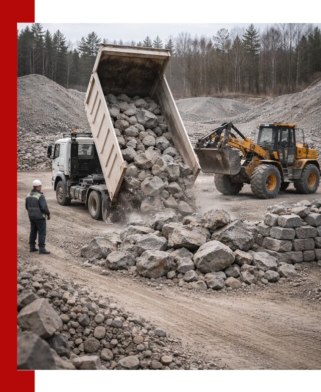 Доставка и продажа бутового гранитного камня в Вязьме