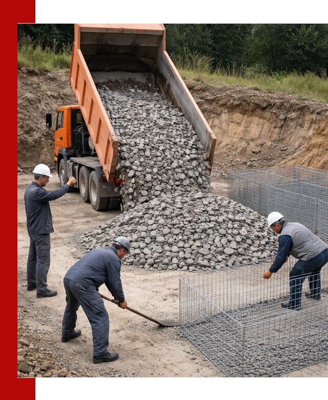 Камень для габионов с доставкой в Вязьме быстро и надёжно