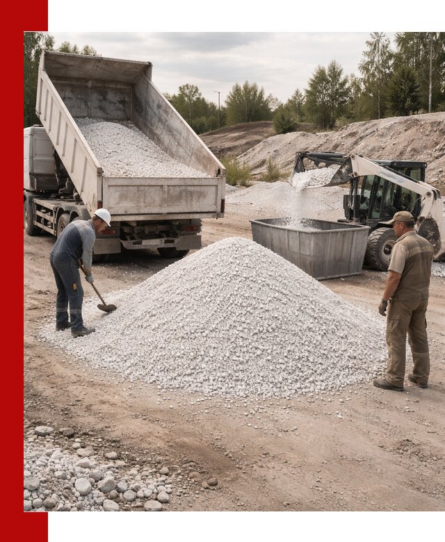 Доставка и продажа белой мраморной крошки в Вязьме