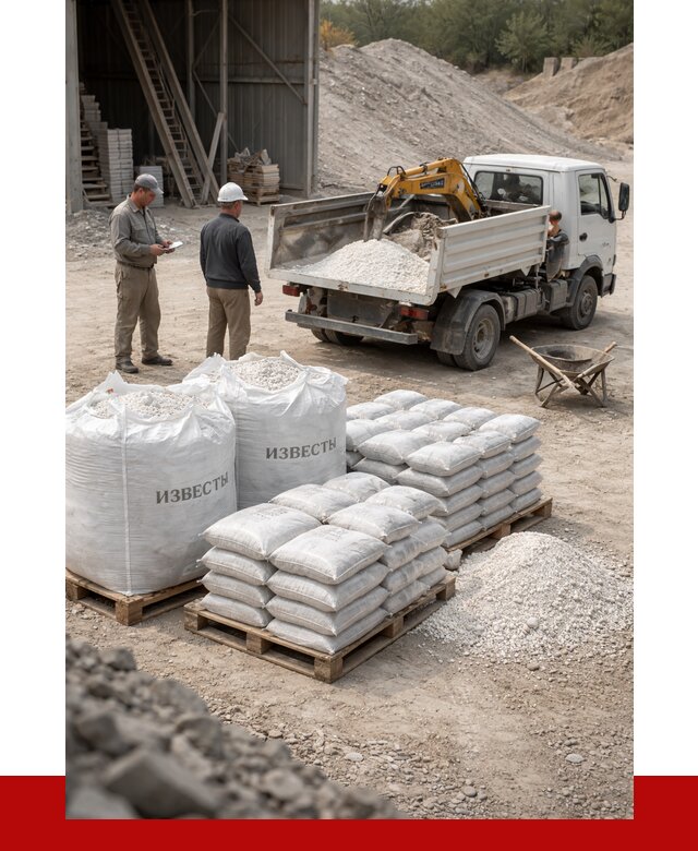 Известь строительная в Вязьме с доставкой от 4318 р. | ПРОНЕРУДВзь