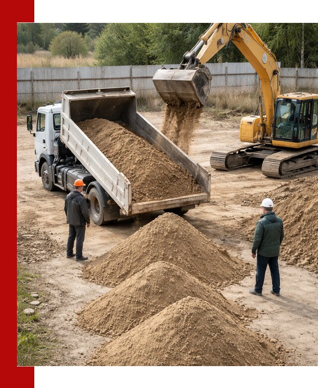 Доставка супеси вагонными и автопартиями в Вязьме