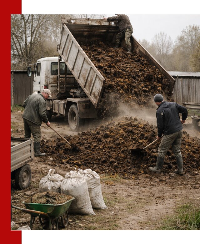 Доставка коровьего навоза самосвалом в Вязьме