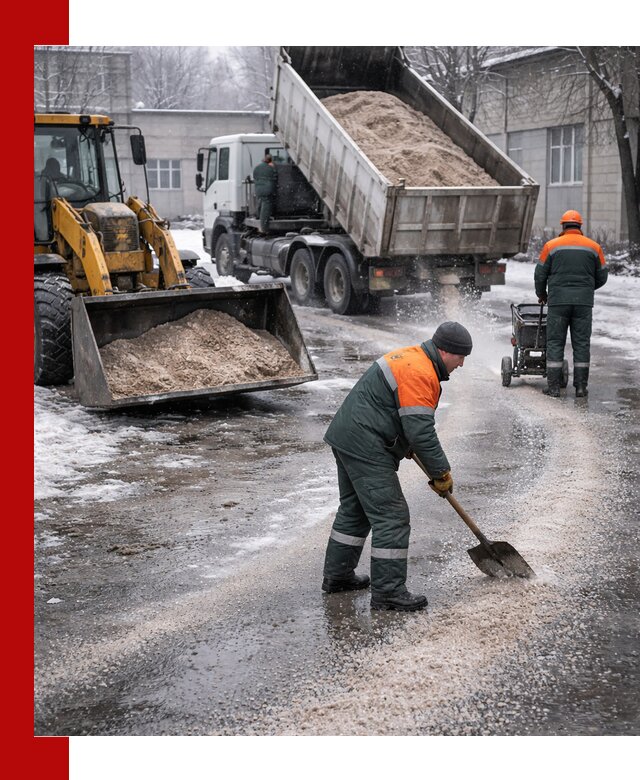 Реагент против гололеда с доставкой и нанесением в Вязьме