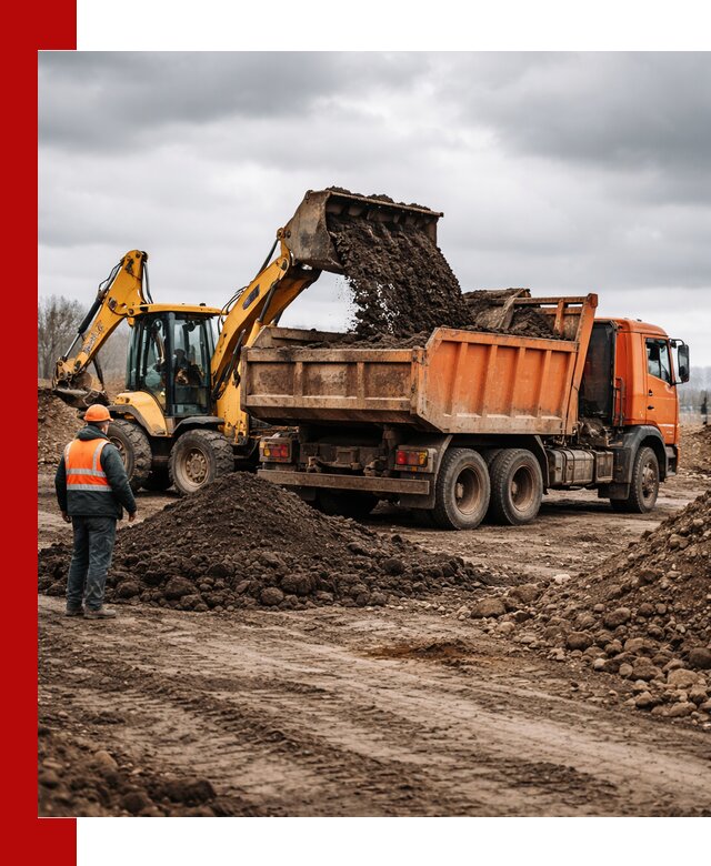 Вывоз грунта и строительного мусора в Вязьме грузовыми самосвалами