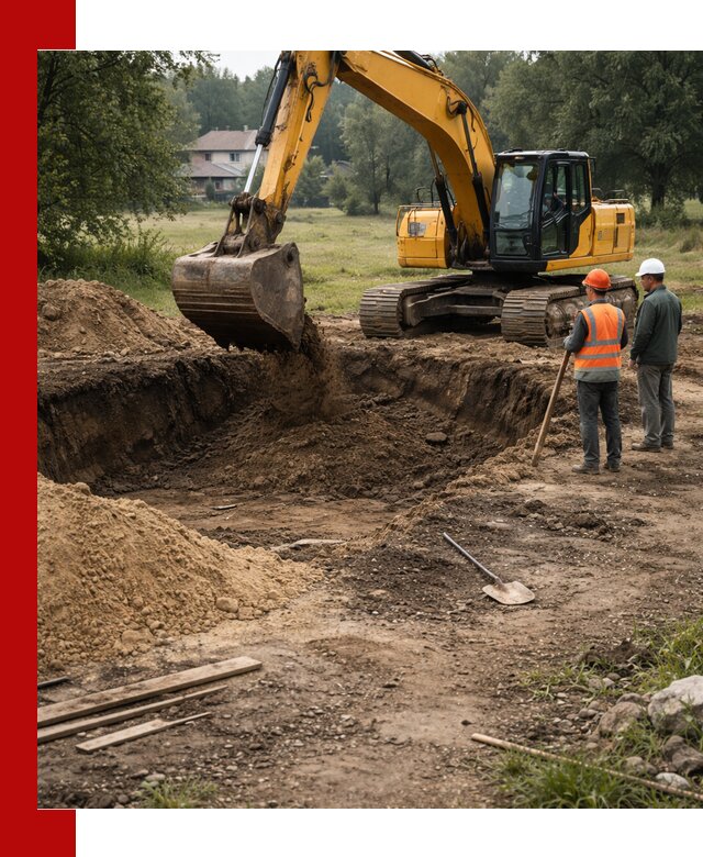 Рытье котлована под фундамент в Вязьме (быстро и недорого)