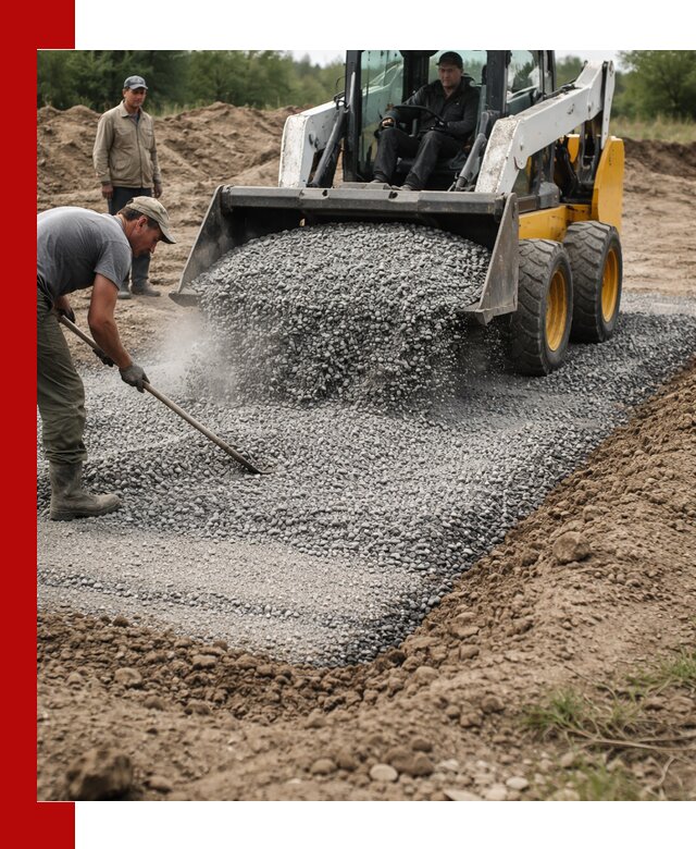 Устройство щебеночной подушки в Вязьме для дорог и фундаментов